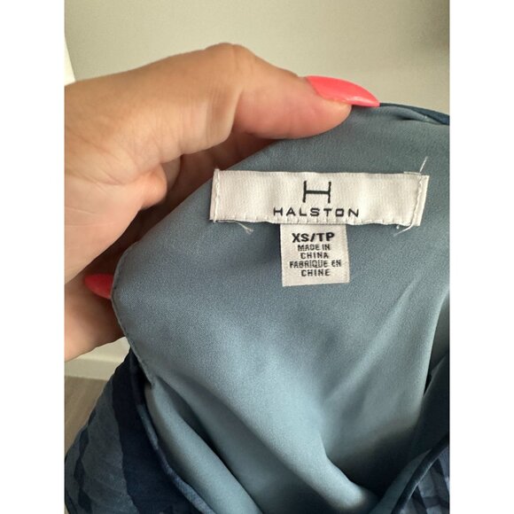 HALSTON Women's Blue Asymmetrical Tank Top Size XS - Picture 9 of 9